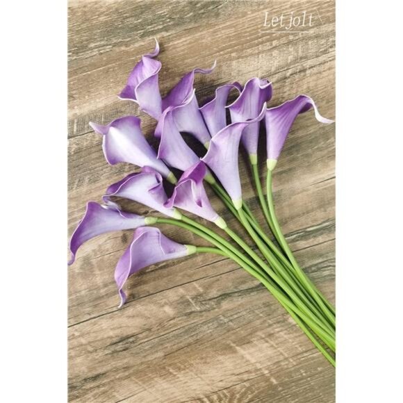Calla Lily Purple Artificial Flowers 12Pcs Table Flower Decor Faux Calla Lilies - Picture 2 of 7